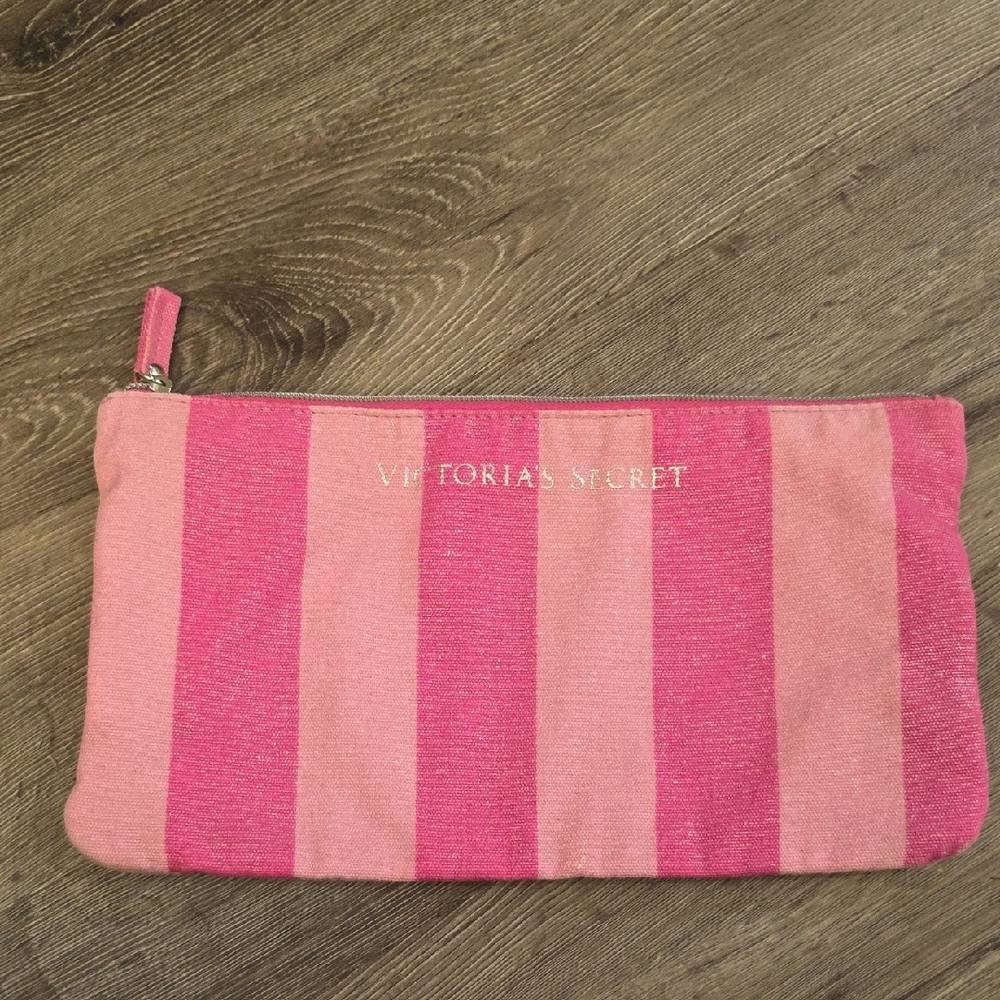 Victoria's Secret Pink Striped Cosmetic Bag